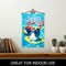 G128 Combo Pack Garden Flag Hanger 14IN & Garden Flag Summer Fun with Dog in Pool 12x18IN Printed 150D Polyester